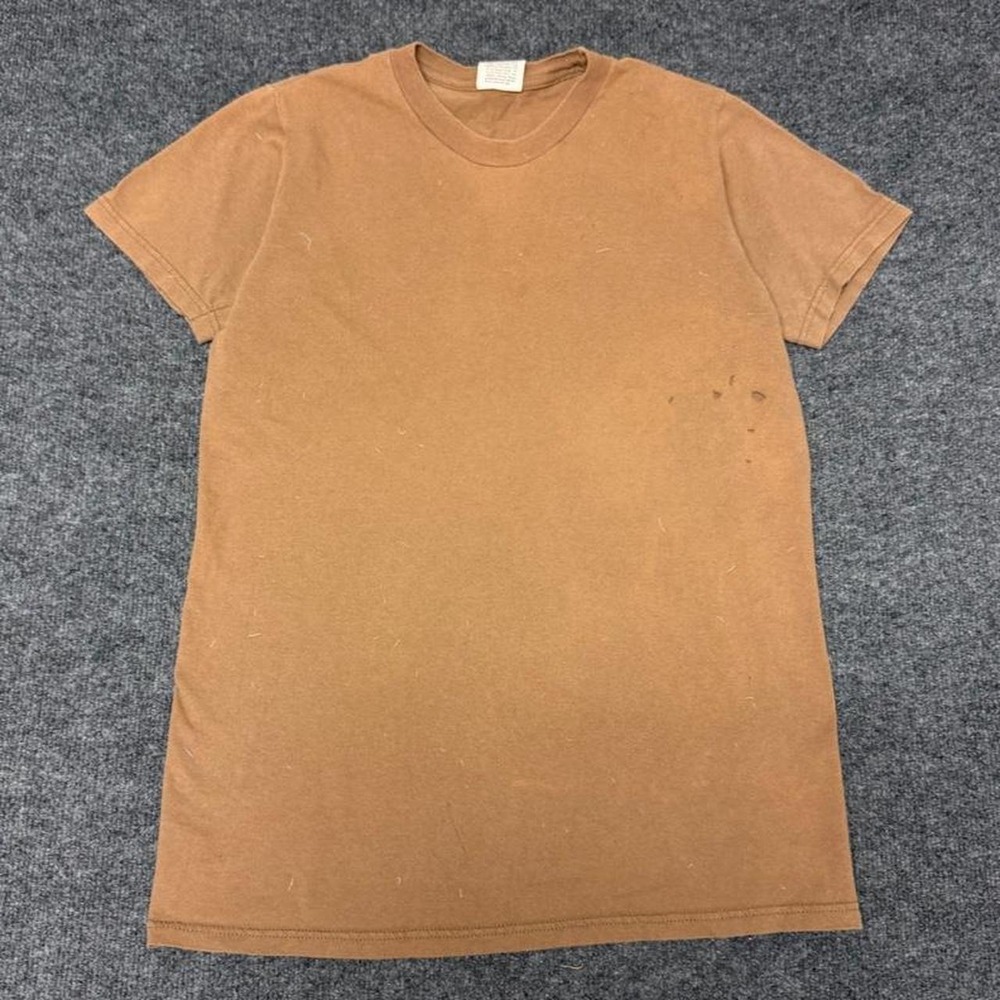 Vintage 90s Skilcraft Brown Blank Army T-Shirt Mens Medium Cotton USA Military